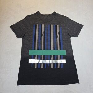 RICHARD CHAI Mens Large Melange Gray Screen Print‎ T-Shirt Art To Wear Ombre